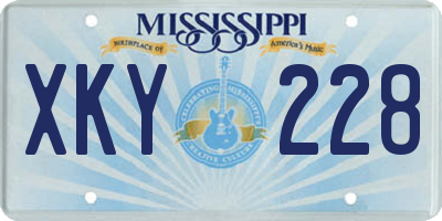 MS license plate XKY228