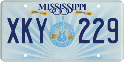MS license plate XKY229