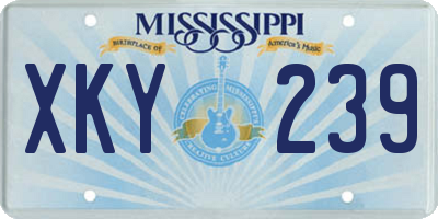 MS license plate XKY239