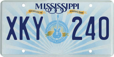 MS license plate XKY240