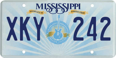 MS license plate XKY242