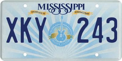 MS license plate XKY243