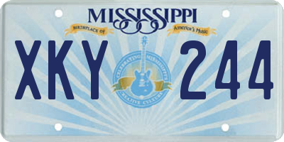 MS license plate XKY244