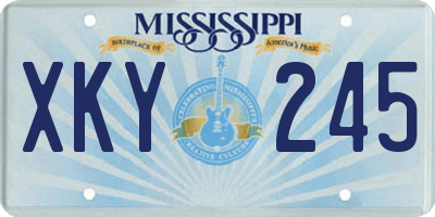 MS license plate XKY245