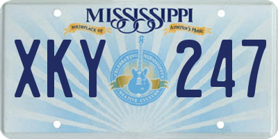MS license plate XKY247