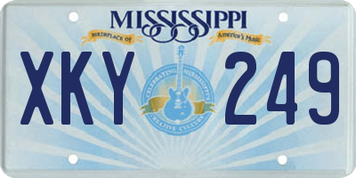 MS license plate XKY249