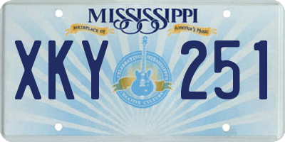 MS license plate XKY251