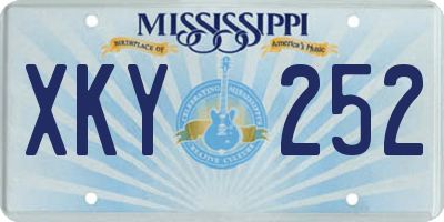 MS license plate XKY252