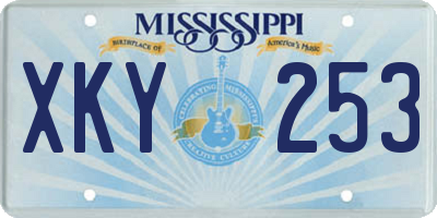 MS license plate XKY253
