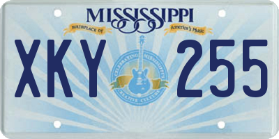MS license plate XKY255