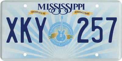 MS license plate XKY257