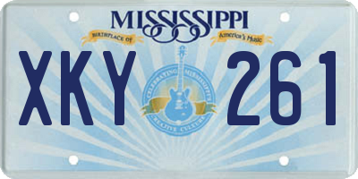 MS license plate XKY261