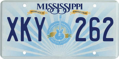 MS license plate XKY262