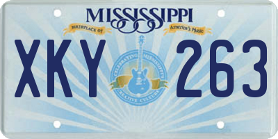 MS license plate XKY263