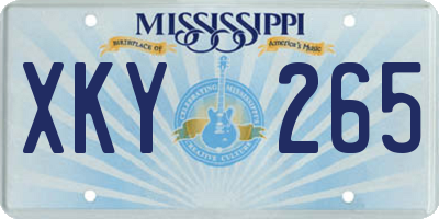 MS license plate XKY265