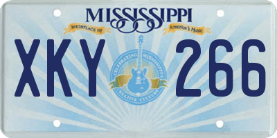 MS license plate XKY266