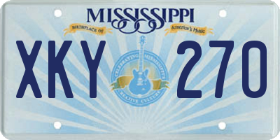 MS license plate XKY270