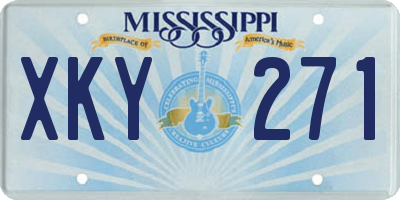 MS license plate XKY271