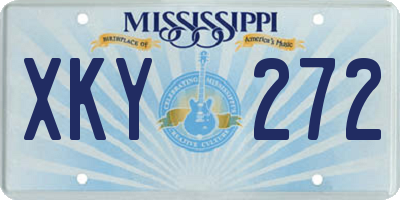 MS license plate XKY272