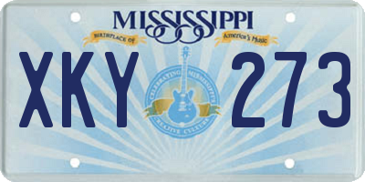 MS license plate XKY273