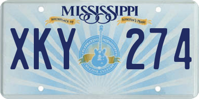 MS license plate XKY274