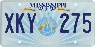 MS license plate XKY275