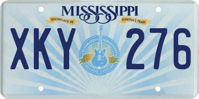 MS license plate XKY276