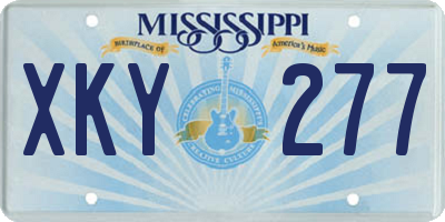 MS license plate XKY277