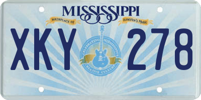 MS license plate XKY278