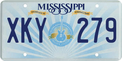 MS license plate XKY279