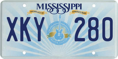MS license plate XKY280