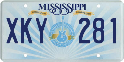 MS license plate XKY281