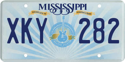 MS license plate XKY282
