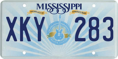 MS license plate XKY283