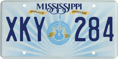 MS license plate XKY284