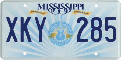 MS license plate XKY285