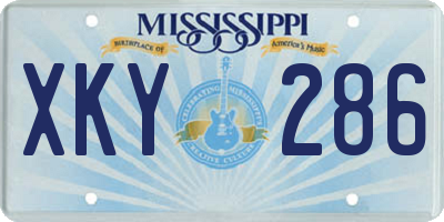 MS license plate XKY286