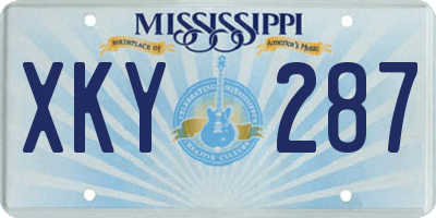 MS license plate XKY287