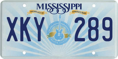 MS license plate XKY289