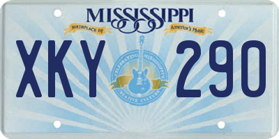 MS license plate XKY290