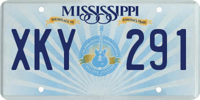MS license plate XKY291