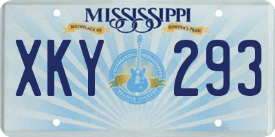 MS license plate XKY293