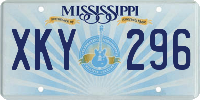 MS license plate XKY296
