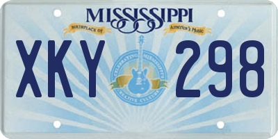 MS license plate XKY298
