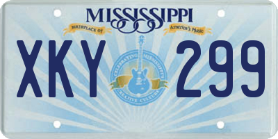 MS license plate XKY299