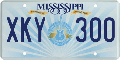 MS license plate XKY300