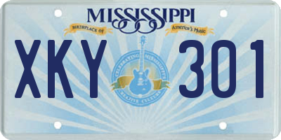 MS license plate XKY301