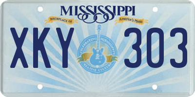 MS license plate XKY303