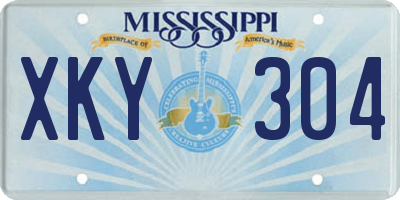 MS license plate XKY304