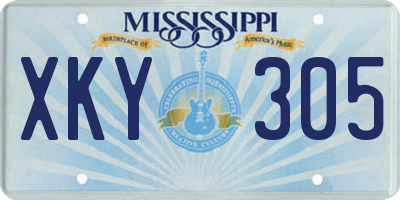 MS license plate XKY305